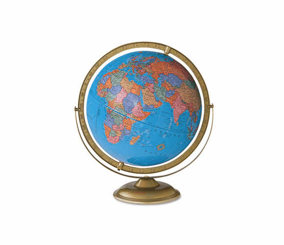 CQZ51601777 Political 16-Inch Globe, Metal Swing Meridian and Base By CRAM COMPANY