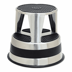 CRA100200 Kik-Step Rolling Step Ladder, 15-5/8" dia x 14h, Satin-Finish By CRAMER