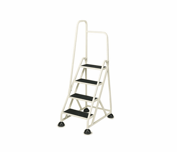 CRA1041L19 Four-Step Stop-Step Folding Aluminum Handrail Ladder, Beige By CRAMER