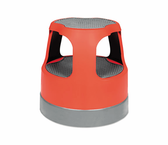 CRA50011PK43 Scooter Stool Round, 15", Step & Lock Wheels, to 300 lbs, Red By CRAMER