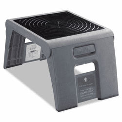 CRA50051PK82 Folding Step Stool, 250lb Duty Rating, 14w x 11 1/4d x 9 3/4h, Gray By CRAMER
