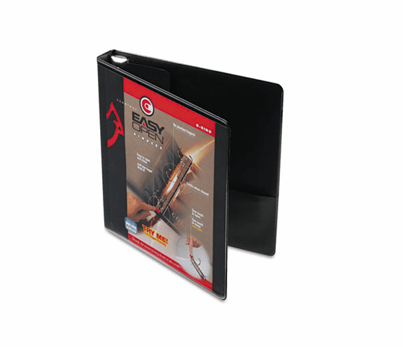 CRD10301 Recycled ClearVue EasyOpen Vinyl D-Ring Presentation Binder, 1", Black By CARDINAL BRANDS INC.