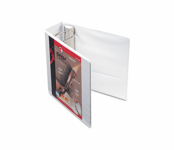 CRD10340 Recycled ClearVue EasyOpen Vinyl D-Ring Presentation Binder, 4" Capacity, White By CARDINAL BRANDS INC.