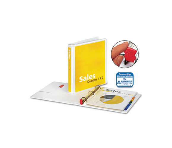 CRD13300 Clearvue EasyOpen Extra-Wide Slant-D Binder, 1" Capacity, White By CARDINAL BRANDS INC.