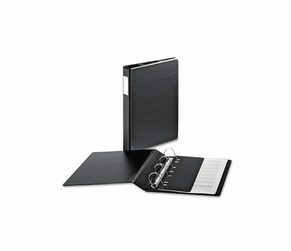 CRD14632 Heavyweight Vinyl Slant-D 4-Ring Binder With Label Holder, 2" Cap, Black By CARDINAL BRANDS INC.