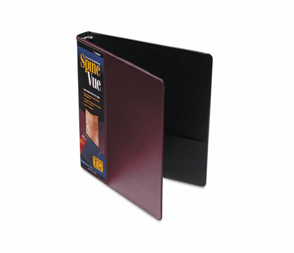 CRD16358 SpineVue Round Ring View Binder, 1" Capacity, Maroon By CARDINAL BRANDS INC.