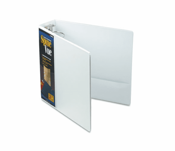 CRD16903 SpineVue Round Ring View Binder, 3" Capacity, White By CARDINAL BRANDS INC.