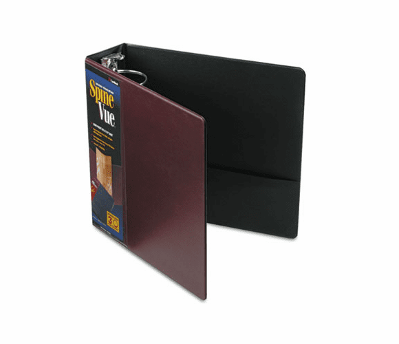 CRD16958 SpineVue Round Ring View Binder, 3" Capacity, Maroon By CARDINAL BRANDS INC.