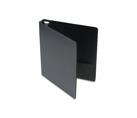 CRD18712 Recycled Leather Grain Vinyl EasyOpen Slant D-Ring Binder, 1" Capacity, Black By CARDINAL BRANDS INC.