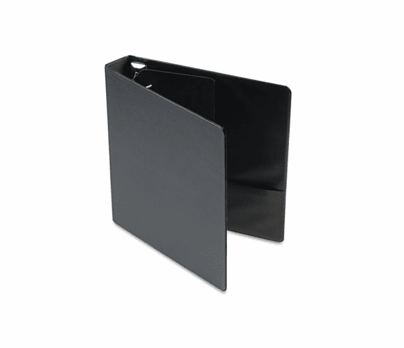 CRD18722 Recycled Leather Grain Vinyl EasyOpen Slant D-Ring Binder, 1-1/2" Cap, Black By CARDINAL BRANDS INC.