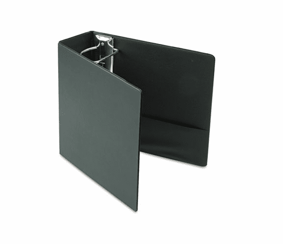 CRD18752 Recycled Leather Grain Vinyl EasyOpen Slant D-Ring Binder, 4" Capacity, Black By CARDINAL BRANDS INC.