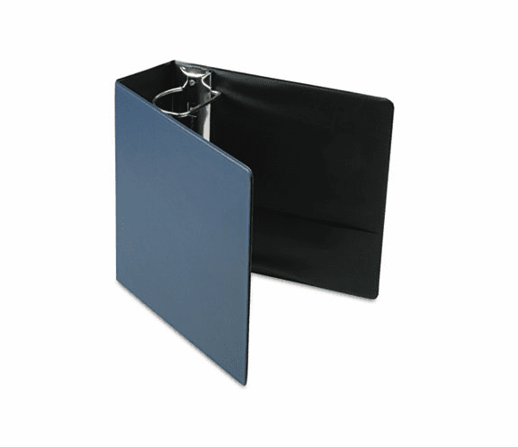 CRD18753 Recycled Leather Grain Vinyl EasyOpen Slant D-Ring Binder, 4" Capacity, Navy By CARDINAL BRANDS INC.