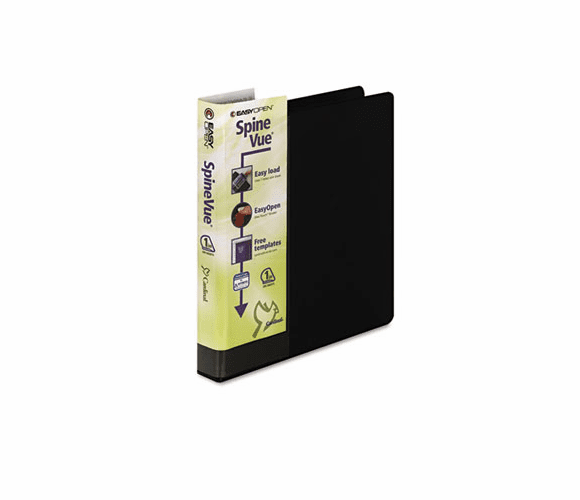 CRD19101 SpineVue EasyOpen Locking Slant-D Ring Binder, 1" Capacity, Black By CARDINAL BRANDS INC.