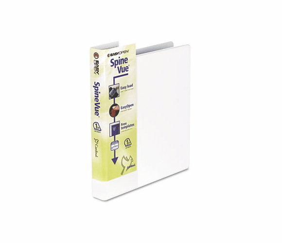 CRD19103 SpineVue EasyOpen Locking Slant-D Ring Binder, 1" Capacity, White By CARDINAL BRANDS INC.