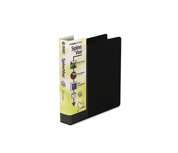 CRD19111 SpineVue EasyOpen Locking Slant-D Ring Binder, 1-1/2" Capacity, Black By CARDINAL BRANDS INC.