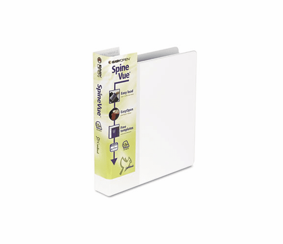 CRD19113 SpineVue EasyOpen Locking Slant-D Ring Binder, 1-1/2" Capacity, White By CARDINAL BRANDS INC.