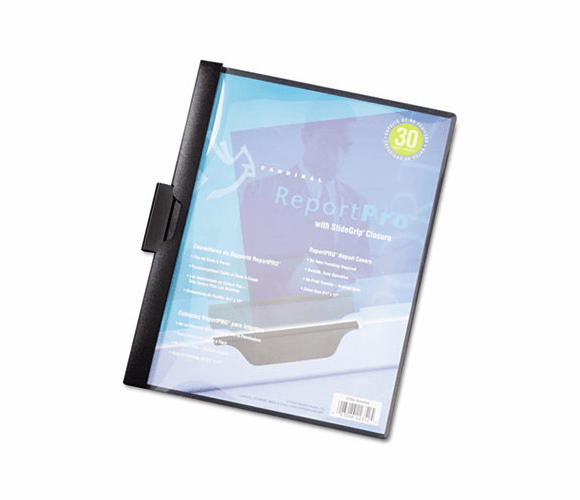 CRD2203BLA ReportPro SlideGrip Report Cover, Letter, 30-Sheet Capacity, Black By CARDINAL BRANDS INC.