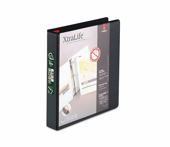 CRD26311 ClearVue XtraLife Slant-D Presentation Binder, 1-1/2" Capacity, Black By CARDINAL BRANDS INC.