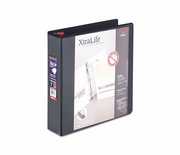 CRD26321 ClearVue XtraLife Slant-D Presentation Binder, 2" Capacity, Black By CARDINAL BRANDS INC.