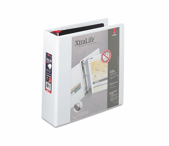 CRD26330 ClearVue XtraLife Slant-D Presentation Binder, 3" Capacity, White By CARDINAL BRANDS INC.
