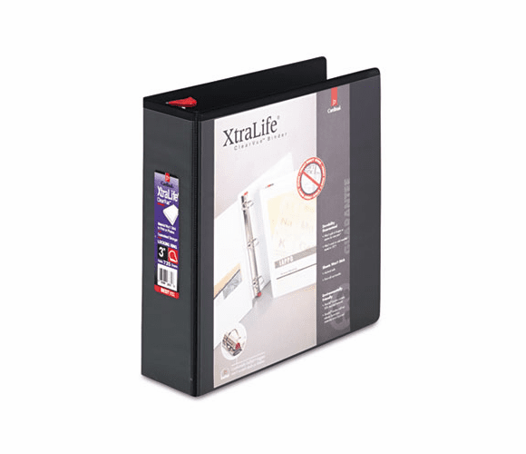 CRD26331 ClearVue XtraLife Slant-D Presentation Binder, 3" Capacity, Black By CARDINAL BRANDS INC.