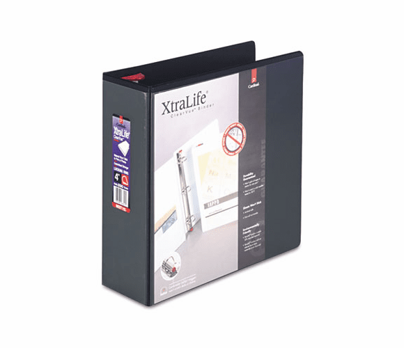 CRD26341 ClearVue XtraLife Slant-D Presentation Binder, 4" Capacity, Black By CARDINAL BRANDS INC.