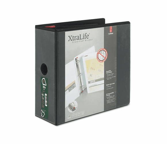 CRD26351 ClearVue XtraLife Slant-D Presentation Binder, 5" Capacity, Black By CARDINAL BRANDS INC.