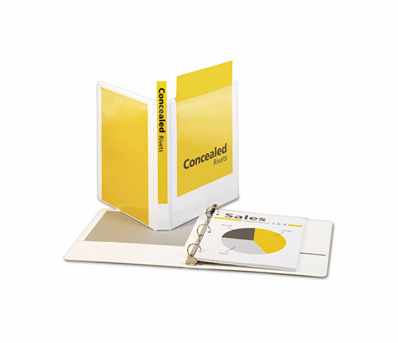 CRD31300 Nonstick ProVue Round Ring View Binder, 1" Capacity, White By CARDINAL BRANDS INC.