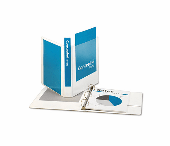 CRD31310 Nonstick ProVue Round Ring View Binder, 1-1/2" Capacity, White By CARDINAL BRANDS INC.