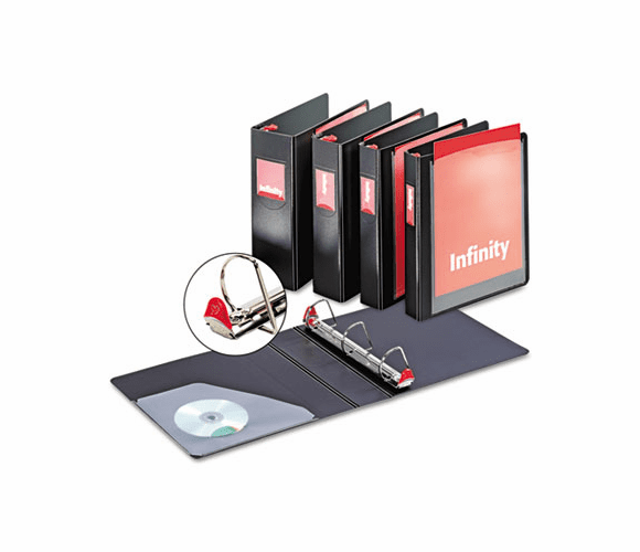CRD34101 Infinity ClearVue Locking Slant-D Ring Binder, 1" Capacity, Black By CARDINAL BRANDS INC.