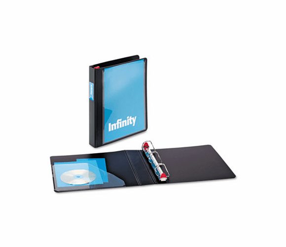 CRD34111 Infinity ClearVue Locking Slant-D Ring Binder, 1-1/2" Capacity, Black By CARDINAL BRANDS INC.