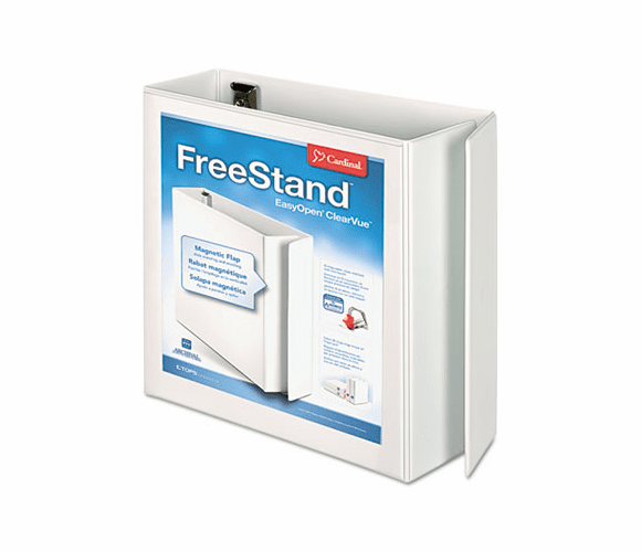 CRD43140CB EasyOpen FreeStand Binder With Locking Slant-D Rings, 4" Capacity, White By CARDINAL BRANDS INC.
