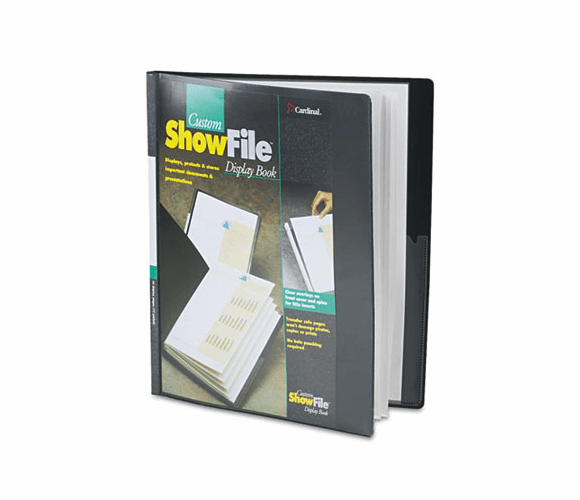 CRD50132 ShowFile Display Book w/Custom Cover Pocket, 12 Letter-Size Sleeves, Black By CARDINAL BRANDS INC.