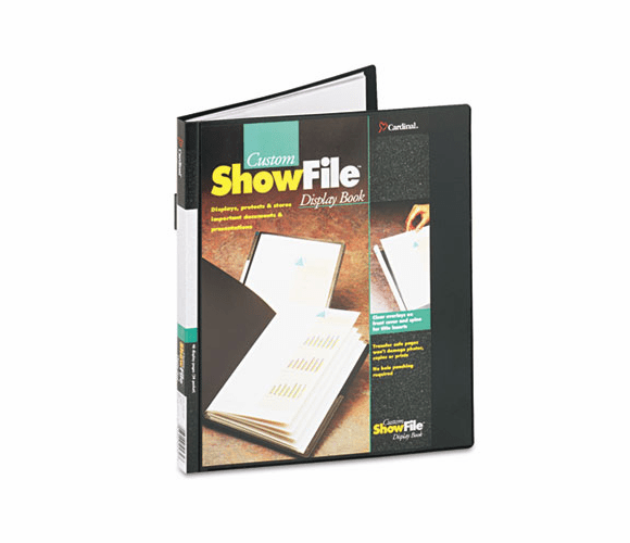 CRD50232 ShowFile Display Book w/Custom Cover Pocket, 24 Letter-Size Sleeves, Black By CARDINAL BRANDS INC.