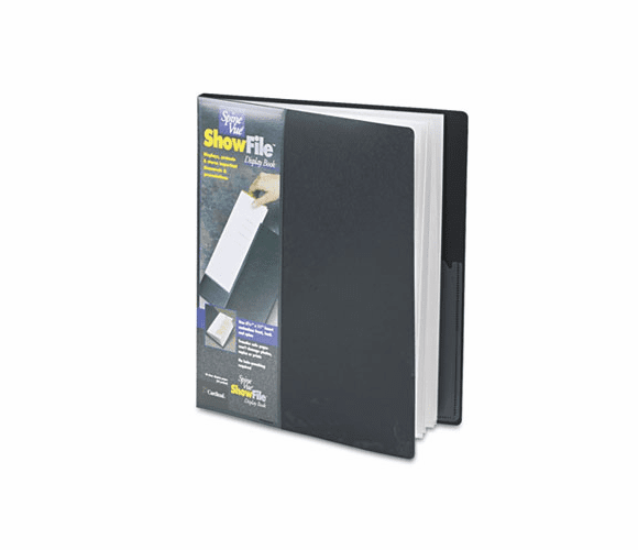 CRD51232 SpineVue ShowFile Display Book w/Wrap Pocket, 24 Letter-Size Sleeves, Black By CARDINAL BRANDS INC.