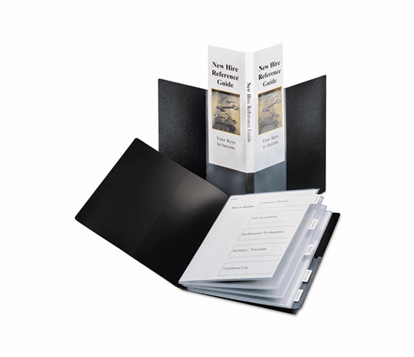 CRD51336 SpineVue ShowFile Display Book w/Index, 24 Letter-Size Sleeves, Black By CARDINAL BRANDS INC.