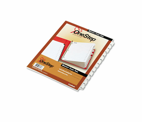 CRD60313 Traditional OneStep Index System, 12-Tab, Months, Letter, White, 12/Set By CARDINAL BRANDS INC.