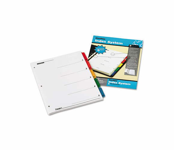 CRD60528 Traditional OneStep Index System, 5-Tab, 1-5, Letter, Assorted, 6 Sets By CARDINAL BRANDS INC.