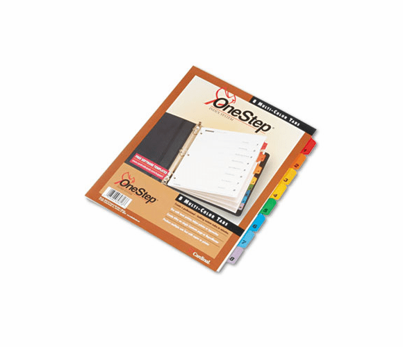 CRD60818 Traditional OneStep Index System, 8-Tab, 1-8, Letter, Assorted, 1 Set By CARDINAL BRANDS INC.