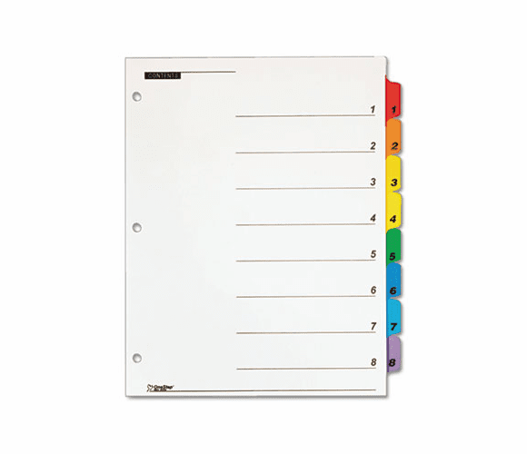 CRD60838 QuickStep OneStep Bulk Index System, Title: 1-8, Letter, Multicolor, 24 Sets/Box By CARDINAL BRANDS INC.