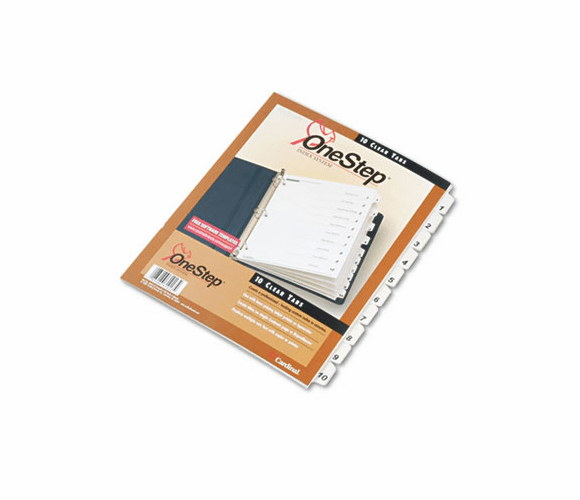 CRD61013 Traditional OneStep Index System, 10-Tab, 1-10, Letter, White, 10/Set By CARDINAL BRANDS INC.