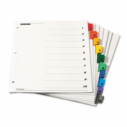 CRD61028 Traditional OneStep Index System, 10-Tab, 1-10, Letter, Assorted, 6 Sets By CARDINAL BRANDS INC.