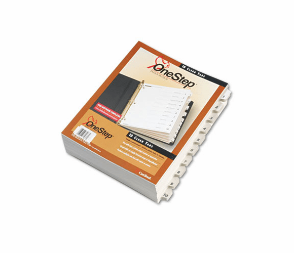CRD61033 QuickStep OneStep Bulk Index System, Title: 1-10, Letter, White, 24 Sets/Box By CARDINAL BRANDS INC.