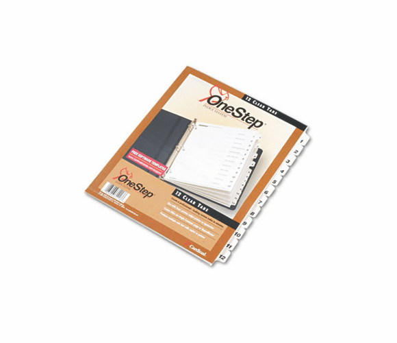 CRD61213 Traditional OneStep Index System, 12-Tab, 1-12, Letter, White, 12/Set By CARDINAL BRANDS INC.