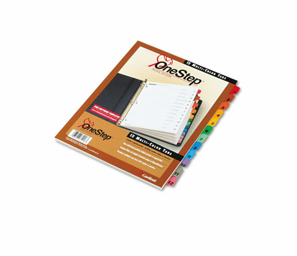 CRD61218 Traditional OneStep Index System, 12-Tab, 1-12, Letter, Assorted, 12/Set By CARDINAL BRANDS INC.