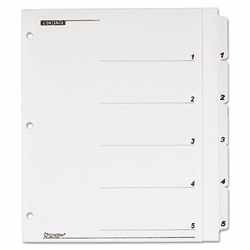 CRD61313 OneStep Plus Index System, 5-Tab, White By CARDINAL BRANDS INC.