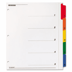 CRD61318 OneStep Plus Index System, 5-Tab, Multi-Color By CARDINAL BRANDS INC.
