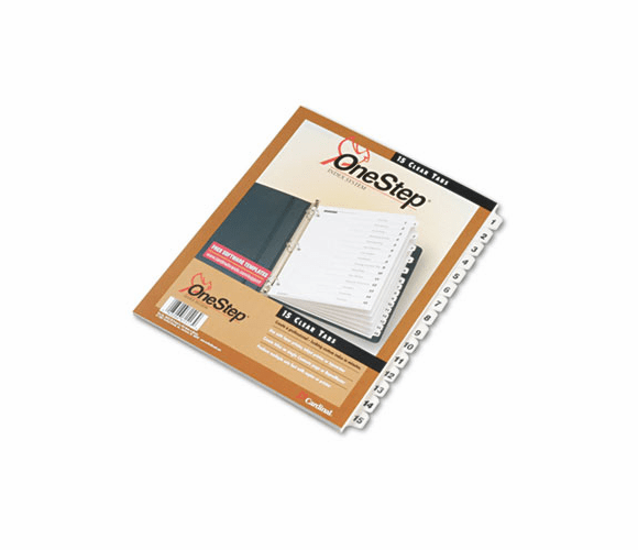 CRD61513 Traditional OneStep Index System, 15-Tab, 1-15, Letter, White, 15/Set By CARDINAL BRANDS INC.