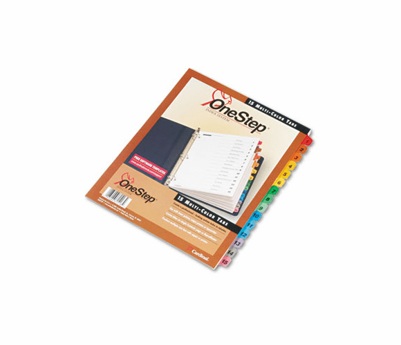CRD61518 Traditional OneStep Index System, 15-Tab, 1-15, Letter, Assorted, 15/Set By CARDINAL BRANDS INC.