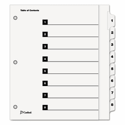 CRD61813 OneStep Plus Index System, 8-Tab, White By CARDINAL BRANDS INC.